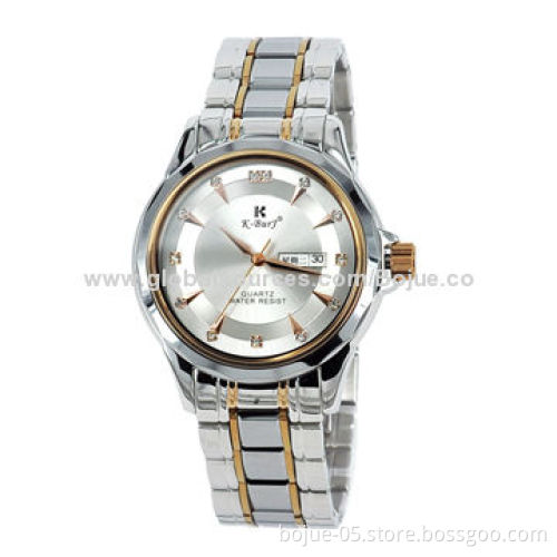 Diamond Golden Watch with Day, Hours, Second, Minute Functions